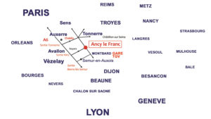 Plan d'acces Château d'Ancy le Franc Map Ancy le Franc Bourgogne france