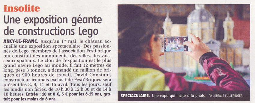 Exposition 100 % Lego Chateau d'Ancy le Franc
