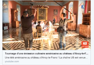 Reportage France 3 tournage au chateau d'Ancy le Franc émission américaine cuisine Bourgognee