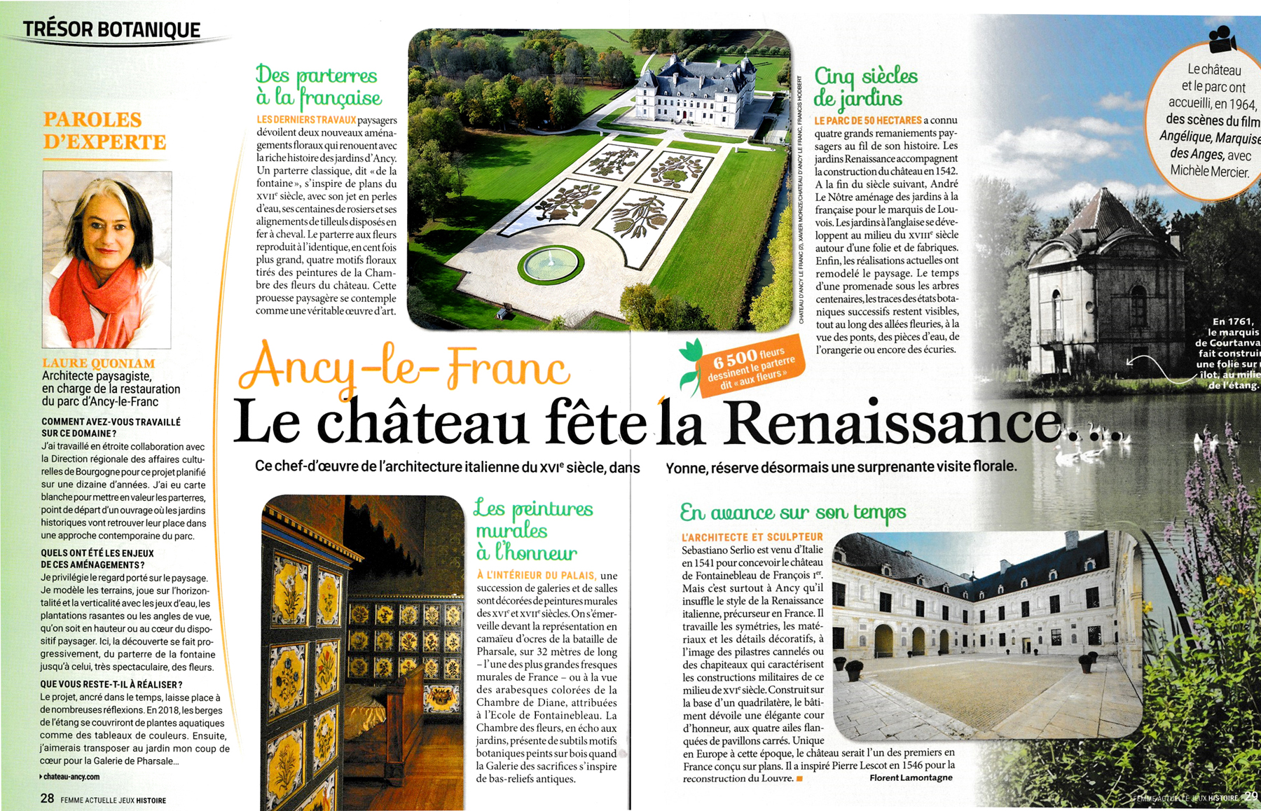 jardins Chateau d'ancy le Franc femme actuelle jeux histoire