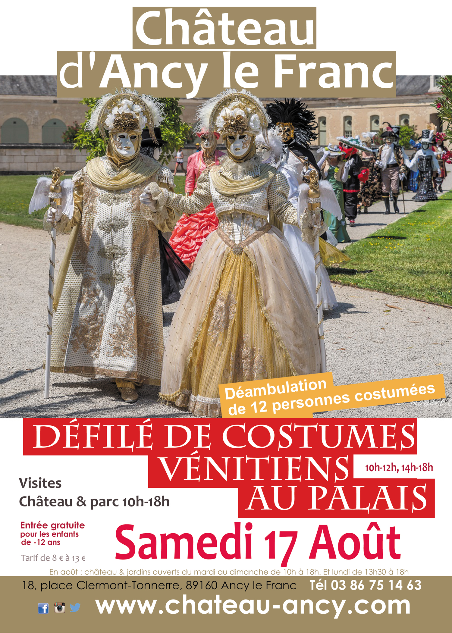 défilé costumes vénitien visites château en bourgognechateau d'ancy le franc