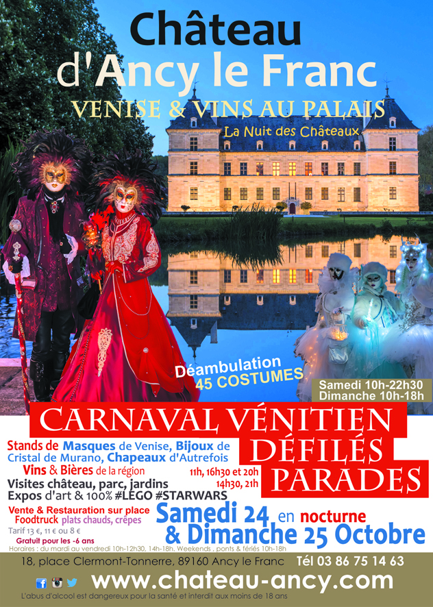 carnaval de venise salon des vins weekend vénitien château d’ancy le franc bourgogne